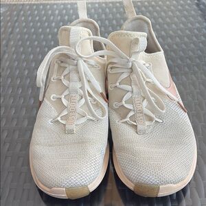 Women's Cream and Pink Athletic Shoes